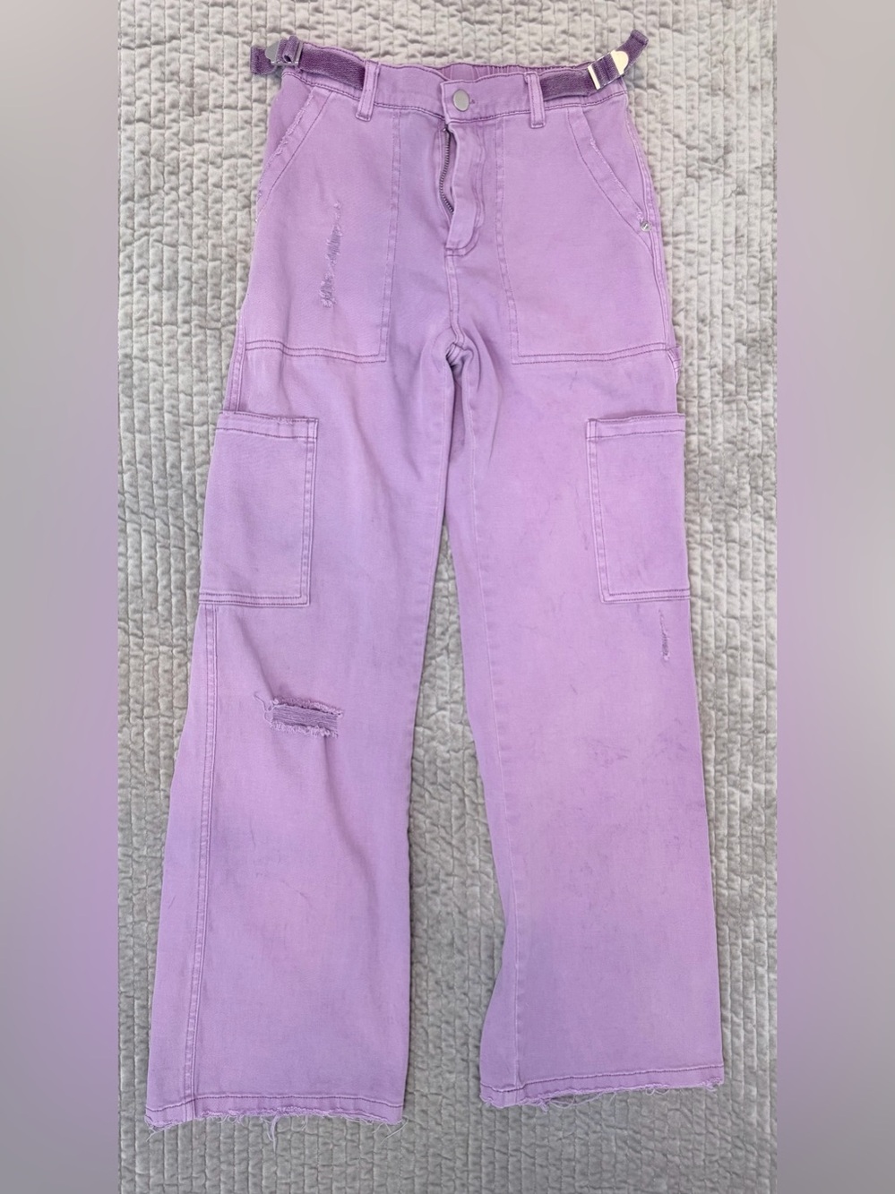 ULTRA FLIRT Purple Utility Carpenter Wide Leg Skatergirl Pants - Juniors XS